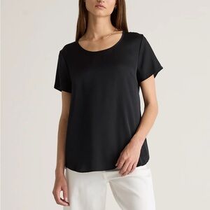 Quince Black Relaxed Short Sleeve Tee